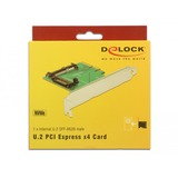 DeLOCK 89673 tarjeta y adaptador de interfaz Interno PCI, SATA, U.2, Controlador U.2, PCI, SATA, U.2, PCI 3.0, SATA, Verde, Windows 10, Windows 7, Windows 8.1