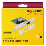 DeLOCK 89948 tarjeta y adaptador de interfaz Interno RS-232 PCIe, RS-232, Verde, China, ASIX AX99100, 256 B