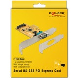 DeLOCK 90293 tarjeta y adaptador de interfaz Interno RS-232, Convertidor PCIe, RS-232, Perfil bajo, PCIe 2.0, SUN2212, 0,0001152 Gbit/s