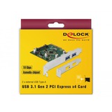 DeLOCK 90298 tarjeta y adaptador de interfaz Interno USB 3.2 Gen 1 (3.1 Gen 1), Controlador USB PCIe, USB 3.2 Gen 1 (3.1 Gen 1), PCIe 3.0, China, Asmedia ASM3142, 10 Gbit/s