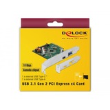 DeLOCK 90299 tarjeta y adaptador de interfaz Interno USB 3.2 Gen 1 (3.1 Gen 1), Controlador USB PCIe, USB 3.2 Gen 1 (3.1 Gen 1), PCIe 3.0, China, Asmedia ASM3142, 10 Gbit/s