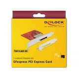 DeLOCK 91748 lector de tarjeta PCI Express Interno Metálico, Rojo, Adaptador CF, Metálico, Rojo, PCI Express, Windows 10, Windows 10 Pro x64, Windows 7, Windows 7 x64, Windows 8.1, Windows 8.1 x64, 1 pieza(s), Caja