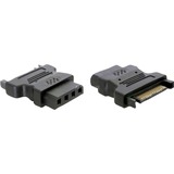 DeLOCK Adapter Power - IDE drive > 4 Pin SATA 15 p IDE 4p Negro, Adaptador negro, SATA 15 p, IDE 4p, Negro