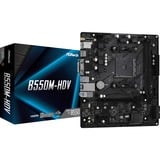 ASRock B550M-HDV AMD B550 Zócalo AM4 micro ATX, Placa base AMD, Zócalo AM4, 3rd Generation AMD Ryzen™ 3, 3rd Generation AMD Ryzen 5, 3rd Generation AMD Ryzen™ 7, 3rd..., DDR4-SDRAM, 64 GB, DIMM