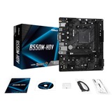 ASRock B550M-HDV AMD B550 Zócalo AM4 micro ATX, Placa base AMD, Zócalo AM4, 3rd Generation AMD Ryzen™ 3, 3rd Generation AMD Ryzen 5, 3rd Generation AMD Ryzen™ 7, 3rd..., DDR4-SDRAM, 64 GB, DIMM