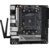 ASRock B550M-ITX/ac AMD B550 Zócalo AM4 mini ITX, Placa base negro/Gris, AMD, Zócalo AM4, 3rd Generation AMD Ryzen™ 3, 3rd Generation AMD Ryzen 5, 3rd Generation AMD Ryzen™ 7, 3rd..., DDR4-SDRAM, 64 GB, DIMM