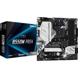 ASRock B550M Pro4 AMD B550 Zócalo AM4 micro ATX, Placa base AMD, Zócalo AM4, 3rd Generation AMD Ryzen™ 3, 3rd Generation AMD Ryzen 5, 3rd Generation AMD Ryzen™ 7, 3rd..., Zócalo AM4, DDR4-SDRAM, 128 GB