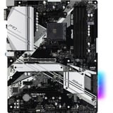 ASRock B550 Pro4 AMD B550 Zócalo AM4 ATX, Placa base negro/Plateado, AMD, Zócalo AM4, 3rd Generation AMD Ryzen™ 3, 3rd Generation AMD Ryzen 5, 3rd Generation AMD Ryzen™ 7, 3rd..., Zócalo AM4, DDR4-SDRAM, 128 GB