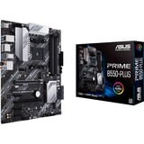 ASUS PRIME B550-PLUS AMD B550 Zócalo AM4 ATX, Placa base negro/Plateado, AMD, Zócalo AM4, 3rd Generation AMD Ryzen™ 3, 3rd Generation AMD Ryzen 5, 3rd Generation AMD Ryzen™ 7, 3rd..., DDR4-SDRAM, 128 GB, DIMM