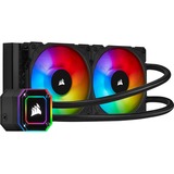 Corsair ICue H100i Elite Procesador 12 cm Negro, Disipador de CPU negro, 12 cm, 75 cfm, Negro