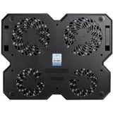DeepCool Multi Core X6 almohadilla fría 39,6 cm (15.6") 1300 RPM Negro, Refrigerador para portátil negro, 39,6 cm (15.6"), 4 pieza(s), 14 cm, 1,5 cm, 10 cm, 1,5 cm
