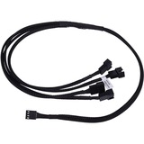 Phobya 1011110 cable de alimentación interna 0,6 m, Cable Y negro, 0,6 m, 4-pin PWM, Macho, Hembra, Negro