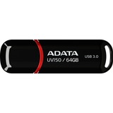 ADATA 64GB DashDrive UV150 unidad flash USB USB tipo A 3.2 Gen 1 (3.1 Gen 1) Negro, Lápiz USB negro/Rojo, 64 GB, USB tipo A, 3.2 Gen 1 (3.1 Gen 1), Tapa, 9 g, Negro