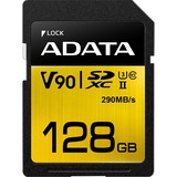 ADATA Premier ONE V90 128 GB SDXC UHS-II Clase 10, Tarjeta de memoria 128 GB, SDXC, Clase 10, UHS-II, 290 MB/s, 260 MB/s