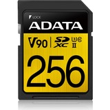 ADATA Premier ONE V90 256 GB SDXC UHS-II Clase 10, Tarjeta de memoria 256 GB, SDXC, Clase 10, UHS-II, 275 MB/s, 155 MB/s