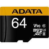 ADATA Premier ONE V90 64 GB MicroSDXC UHS-II Clase 10, Tarjeta de memoria 64 GB, MicroSDXC, Clase 10, UHS-II, 275 MB/s, 155 MB/s