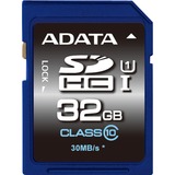 ADATA Premier SDHC UHS-I U1 Class10 32GB Clase 10, Tarjeta de memoria 32 GB, SDHC, Clase 10, 30 MB/s, 10 MB/s, Negro, Azul