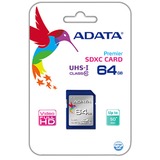ADATA SDXC 64GB UHS Clase 10, Tarjeta de memoria azul, 64 GB, SDXC, Clase 10, UHS, Azul
