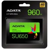 ADATA SU650 2.5" 960 GB Serial ATA III SLC, Unidad de estado sólido negro, 960 GB, 2.5", 520 MB/s, 6 Gbit/s