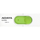 ADATA UV320 unidad flash USB 32 GB USB tipo A 3.2 Gen 1 (3.1 Gen 1) Verde, Blanco, Lápiz USB blanco/Verde, 32 GB, USB tipo A, 3.2 Gen 1 (3.1 Gen 1), Deslizar, 7,9 g, Verde, Blanco