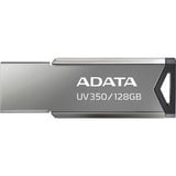 ADATA UV350 unidad flash USB 128 GB USB tipo A 3.2 Gen 1 (3.1 Gen 1) Plata, Lápiz USB plateado, 128 GB, USB tipo A, 3.2 Gen 1 (3.1 Gen 1), 100 MB/s, Sin tapa, Plata, Minorista