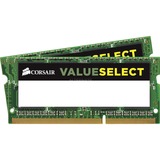 Corsair ValueSelect 2x 4GB, DDR3L, 1600MHz módulo de memoria 8 GB 2 x 4 GB DDR3, Memoria RAM DDR3L, 1600MHz, 8 GB, 2 x 4 GB, DDR3, 1600 MHz, 204-pin SO-DIMM, Verde