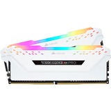 Corsair Vengeance CMW32GX4M2A2666C16W módulo de memoria 32 GB 2 x 16 GB DDR4 2666 MHz, Memoria RAM blanco, 32 GB, 2 x 16 GB, DDR4, 2666 MHz, 288-pin DIMM