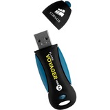 Corsair Voyager 256GB unidad flash USB USB tipo A 3.2 Gen 1 (3.1 Gen 1) Negro, Azul, Lápiz USB negro/Azul, 256 GB, USB tipo A, 3.2 Gen 1 (3.1 Gen 1), 190 MB/s, Tapa, Negro, Azul