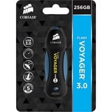 Corsair Voyager 256GB unidad flash USB USB tipo A 3.2 Gen 1 (3.1 Gen 1) Negro, Azul, Lápiz USB negro/Azul, 256 GB, USB tipo A, 3.2 Gen 1 (3.1 Gen 1), 190 MB/s, Tapa, Negro, Azul