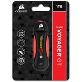 Corsair Voyager GT unidad flash USB 1000 GB USB tipo A 3.2 Gen 1 (3.1 Gen 1) Negro, Rojo, Lápiz USB negro/Rojo, 1000 GB, USB tipo A, 3.2 Gen 1 (3.1 Gen 1), 400 MB/s, Tapa, Negro, Rojo