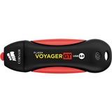 Corsair Voyager GT unidad flash USB 256 GB USB tipo A 3.2 Gen 1 (3.1 Gen 1) Negro, Rojo, Lápiz USB negro/Rojo, 256 GB, USB tipo A, 3.2 Gen 1 (3.1 Gen 1), 390 MB/s, Tapa, Negro, Rojo