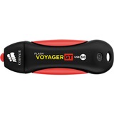 Corsair Voyager GT unidad flash USB 256 GB USB tipo A 3.2 Gen 1 (3.1 Gen 1) Negro, Rojo, Lápiz USB negro/Rojo, 256 GB, USB tipo A, 3.2 Gen 1 (3.1 Gen 1), 390 MB/s, Tapa, Negro, Rojo