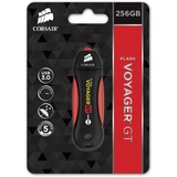 Corsair Voyager GT unidad flash USB 256 GB USB tipo A 3.2 Gen 1 (3.1 Gen 1) Negro, Rojo, Lápiz USB negro/Rojo, 256 GB, USB tipo A, 3.2 Gen 1 (3.1 Gen 1), 390 MB/s, Tapa, Negro, Rojo