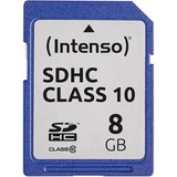Intenso 3411460 memoria flash 8 GB SDHC Clase 10, Tarjeta de memoria 8 GB, SDHC, Clase 10, 25 MB/s, Resistente a golpes, Resistente a la temperatura, A prueba de rayos X, Negro
