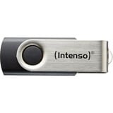 Intenso Basic Line unidad flash USB 64 GB USB tipo A 2.0 Negro, Plata, Lápiz USB plateado/Negro, 64 GB, USB tipo A, 2.0, 28 MB/s, Girar, Negro, Plata