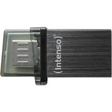 Intenso Mini Mobile Line unidad flash USB 16 GB USB Type-A / Micro-USB 2.0 Negro, Lápiz USB 16 GB, USB Type-A / Micro-USB, 2.0, 20 MB/s, Tapa, Negro