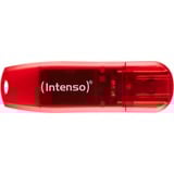 Intenso Rainbow Line unidad flash USB 128 GB USB tipo A 2.0 Rojo, Transparente, Lápiz USB rojo, 128 GB, USB tipo A, 2.0, 28 MB/s, Tapa, Rojo, Transparente