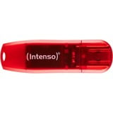 Intenso Rainbow Line unidad flash USB 128 GB USB tipo A 2.0 Rojo, Transparente, Lápiz USB rojo, 128 GB, USB tipo A, 2.0, 28 MB/s, Tapa, Rojo, Transparente