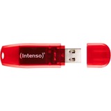 Intenso Rainbow Line unidad flash USB 128 GB USB tipo A 2.0 Rojo, Transparente, Lápiz USB rojo, 128 GB, USB tipo A, 2.0, 28 MB/s, Tapa, Rojo, Transparente
