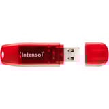 Intenso Rainbow Line unidad flash USB 128 GB USB tipo A 2.0 Rojo, Transparente, Lápiz USB rojo, 128 GB, USB tipo A, 2.0, 28 MB/s, Tapa, Rojo, Transparente