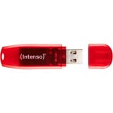 Intenso Rainbow Line unidad flash USB 128 GB USB tipo A 2.0 Rojo, Transparente, Lápiz USB rojo, 128 GB, USB tipo A, 2.0, 28 MB/s, Tapa, Rojo, Transparente