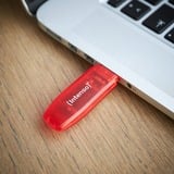 Intenso Rainbow Line unidad flash USB 128 GB USB tipo A 2.0 Rojo, Transparente, Lápiz USB rojo, 128 GB, USB tipo A, 2.0, 28 MB/s, Tapa, Rojo, Transparente