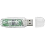 Intenso Rainbow Line unidad flash USB 32 GB USB tipo A 2.0 Transparente, Lápiz USB transparente, 32 GB, USB tipo A, 2.0, 28 MB/s, Tapa, Transparente