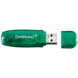 Intenso Rainbow Line unidad flash USB 8 GB USB tipo A 2.0 Verde, Lápiz USB verde, 8 GB, USB tipo A, 2.0, 28 MB/s, Tapa, Verde
