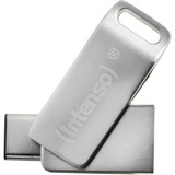 Intenso cMobile Line unidad flash USB 32 GB USB Type-A / USB Type-C 3.2 Gen 1 (3.1 Gen 1) Plata, Lápiz USB plateado, 32 GB, USB Type-A / USB Type-C, 3.2 Gen 1 (3.1 Gen 1), 70 MB/s, Girar, Plata