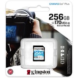 Kingston Canvas Go! Plus 256 GB SD UHS-I Clase 10, Tarjeta de memoria negro, 256 GB, SD, Clase 10, UHS-I, 170 MB/s, 90 MB/s