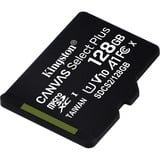 Kingston Canvas Select Plus 128 GB MicroSDXC UHS-I Clase 10, Tarjeta de memoria negro, 128 GB, MicroSDXC, Clase 10, UHS-I, 100 MB/s, 85 MB/s