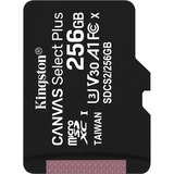 Kingston Canvas Select Plus 256 GB MicroSDXC UHS-I Clase 10, Tarjeta de memoria negro, 256 GB, MicroSDXC, Clase 10, UHS-I, 100 MB/s, 85 MB/s