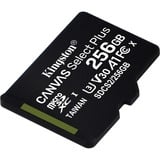 Kingston Canvas Select Plus 256 GB MicroSDXC UHS-I Clase 10, Tarjeta de memoria negro, 256 GB, MicroSDXC, Clase 10, UHS-I, 100 MB/s, 85 MB/s