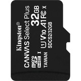 Kingston Canvas Select Plus 32 GB MicroSDHC UHS-I Clase 10, Tarjeta de memoria negro, 32 GB, MicroSDHC, Clase 10, UHS-I, 100 MB/s, Class 1 (U1)